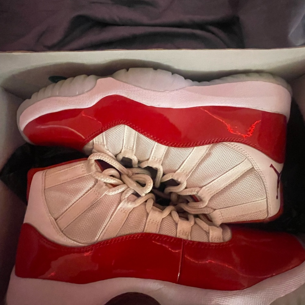 Jordan Red and White Athletic Shoes